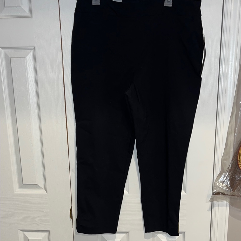JM Collection Black Chinos Straight-Leg Pants